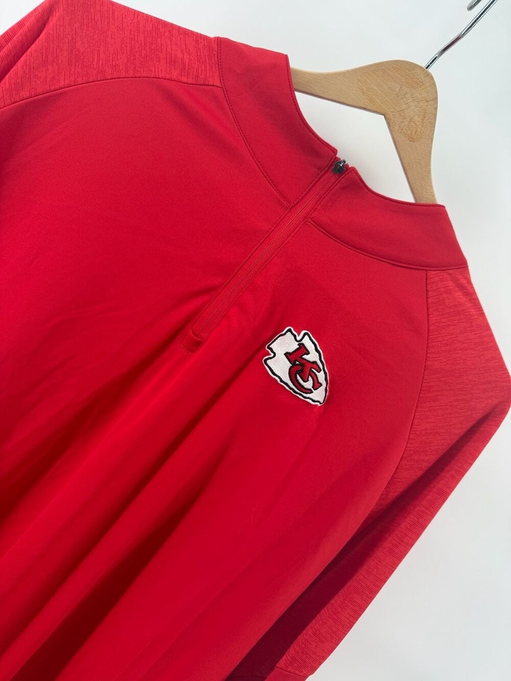 NFL Team Apparel Kansas City Chiefs 1/4 Zip Pullover Mens Size 2XL Red